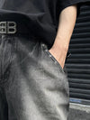 Ombre Rugged Look Rinse Denim Shorts