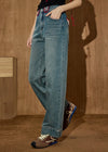 Signature Rinse Stitched High-Rise Denim