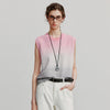 Women Faded Era Iced Vibrant Heat-Wave Knit Everyday Sleevless T-Shirt
