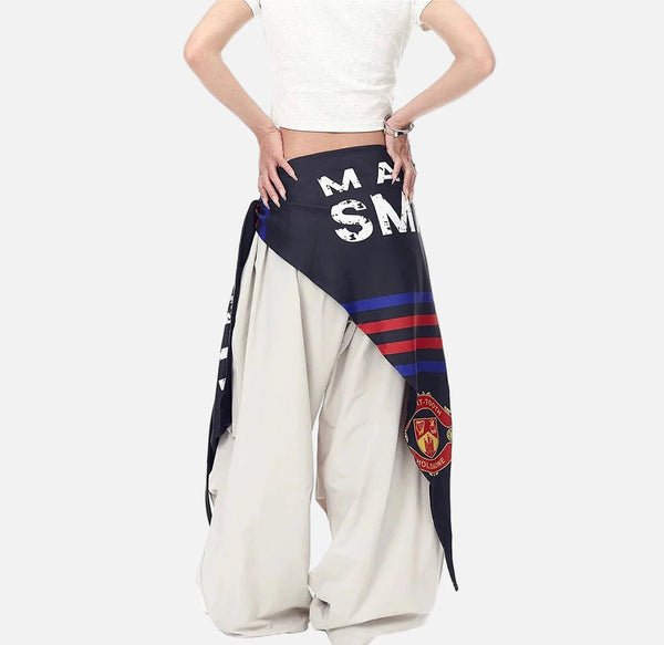 Wide Leg Western Baskılı Jogger alternatif görünüm