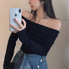 Off-Shoulder Extended-Arm Top