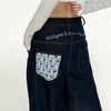 Vintage Yüksek Bel Baggy Jean Pantolon, yakın çekim — Navra Wear