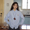 Embroidered Stripe Classic Chic Blouse