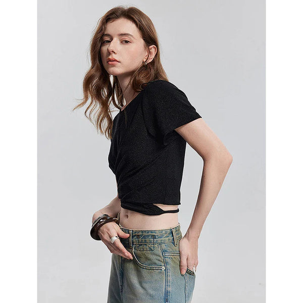 Chic Short Sleeve Spring Womens T-Shirt alternatif görünüm