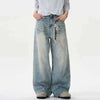 Plain Tone Faded Relaxed Wide Denim