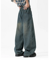 Vintage Baggy Western Baskılı Jean Pantolon, önden görünüm — Navra Wear