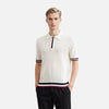 Air-Light Bar-Print Slim Fit Collar-Knit T-Shirt