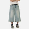 Metro Timeless Faded Rinse Wide Leg Denim Shorts