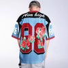 Insulated Mesh Wide-Body Floral Artwork Sport T-Shirt