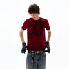 Plush Back-In-Time Red Short Sleeve Retro-Faded T-Shirt