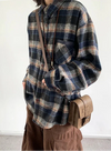 Wool Plaid Cozy Y2K Long Sleeve Top