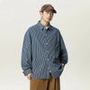 Cobalt Stripe Oversized Denim Top