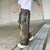 Baggy Grafiti Baskılı Jean Pantolon, detay görünüm — Navra Wear