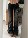 Botanical Stitched Bell Denim