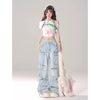 Breathable 2000s 90s Style Oversized Torn Utility Denim