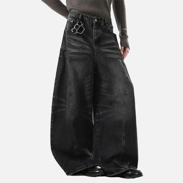 2000s Western Style Moustache Effect Denim alternatif görünüm