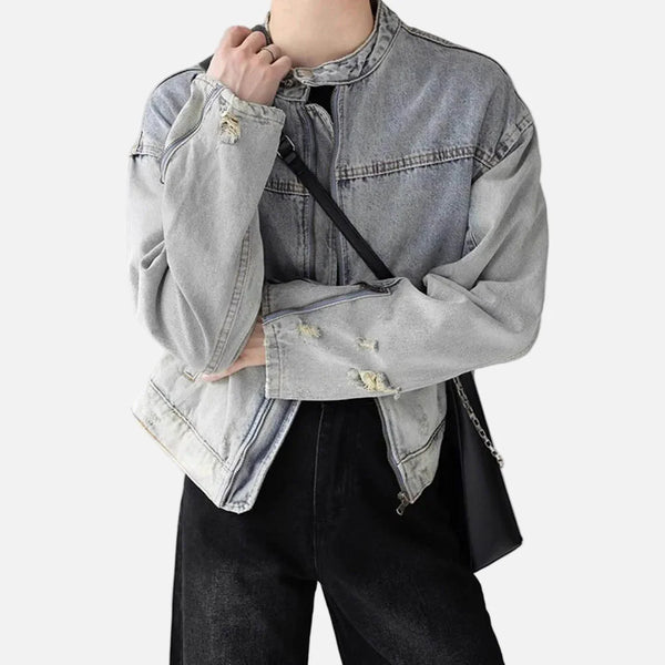 Metro Solid Long Sleeve Denim Jacket