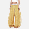 Plaid Stretch Wide-Leg