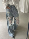 Women Classic Chic Tie Relaxed Denim