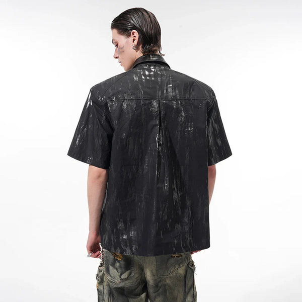 Geo Tie-Dye Diamond Panel Luxury Shirt alternatif görünüm