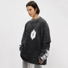 Worn Flag Print Boxy Sweatshirt