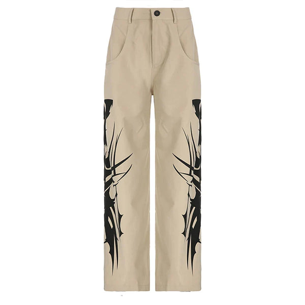 Cyber Grunge Ink Print Trousers alternatif görünüm