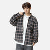 Color Splice Plaid Retro Long Shirt