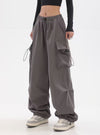 Relaxed Elastic Waist Utility Trousers