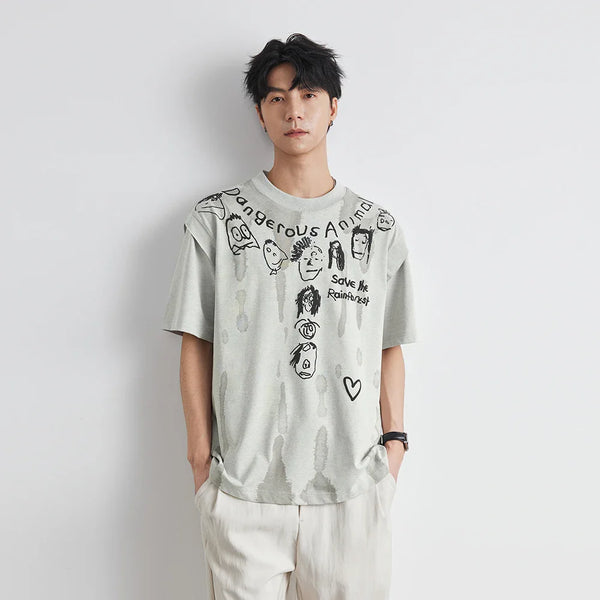 Foam Print Short T-Shirt alternatif görünüm
