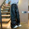 Moto Cargo Elastic Leather Trousers