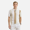 Revival Freedom-State Style Multi-Stripe Zip Sport-Collar T-Shirt