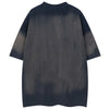 Oversized Street-Culture Grit-Style Stitch-Craft Patch T-Shirt