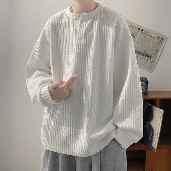 White Everyday Round Neck Long T-Shirt alternatif görünüm