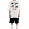 Verse Print Oversized Shorts