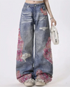 Women Sleek Heritage Torn Hollow Out Tassels Denim