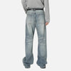Blue Moustache Effect Rinse Faded Denim
