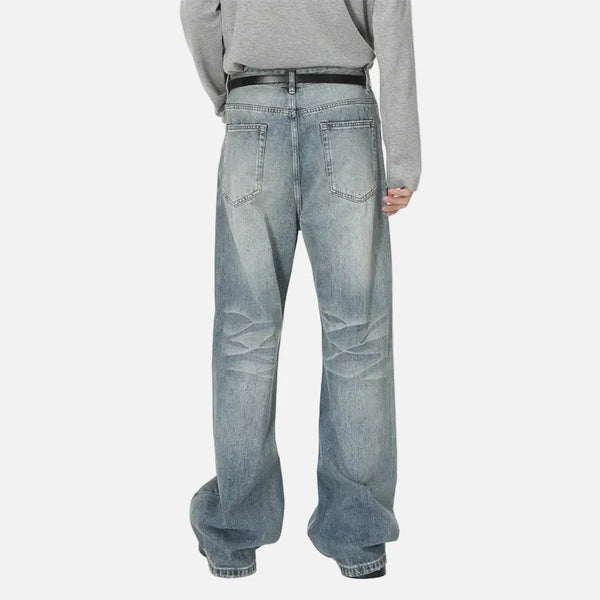 Blue Moustache Effect Rinse Faded Denim alternatif görünüm