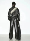 Luxe Black Long Leather Trousers