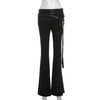 Solid High-Rise Leather Flare