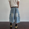 Style Meets Comfort Relaxed Straight Utility Denim Shorts