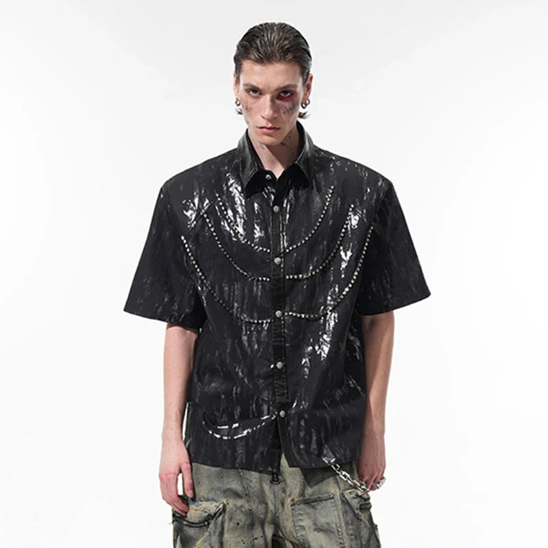 Removable Chain Shoulder Detail Shirt