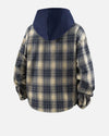 Urban Plaid Hood Overlay Long Sleeve Shirt