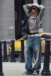 Heritage Rinse Stud Design Bell Leg Denim