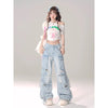 Breathable 2000s 90s Style Oversized Torn Utility Denim