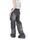 Kadın Yıldız Baskılı Jean Pantolon, yakın çekim — Navra Wear