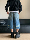 2000s Torn Rinse Denim Shorts