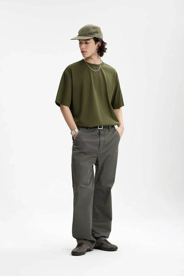 Clean-Tone Color High Street Wide-Body T-Shirt alternatif görünüm