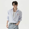 Vertical Script Stripe Long Sleeve Top