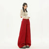Modern Cute Oversized Red Relaxed Bell Leg Denim