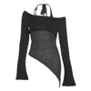 Classic-Wash Halter Autumn Long Sleeve T-Shirt